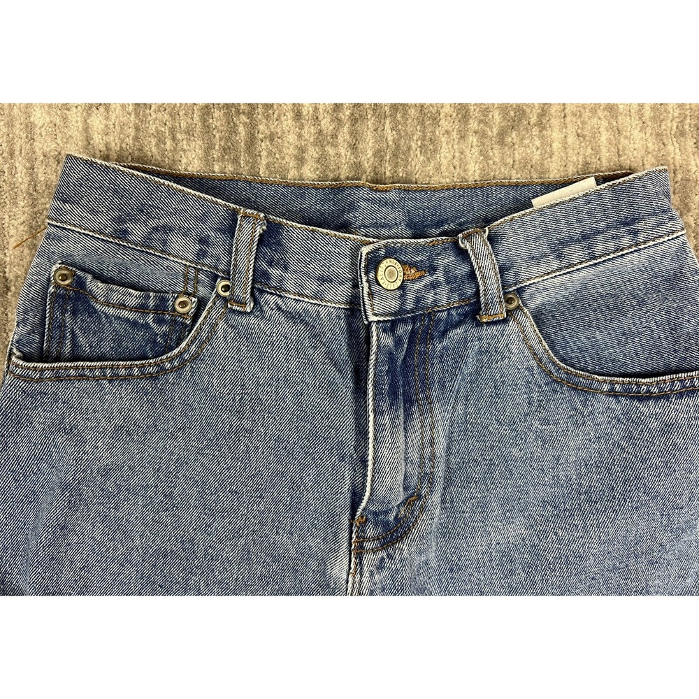 John Galt Denim Shorts Women 26 Blue High Rise Raw Hem Cuffed Medium Wash Cotton - Picture 2 of 10